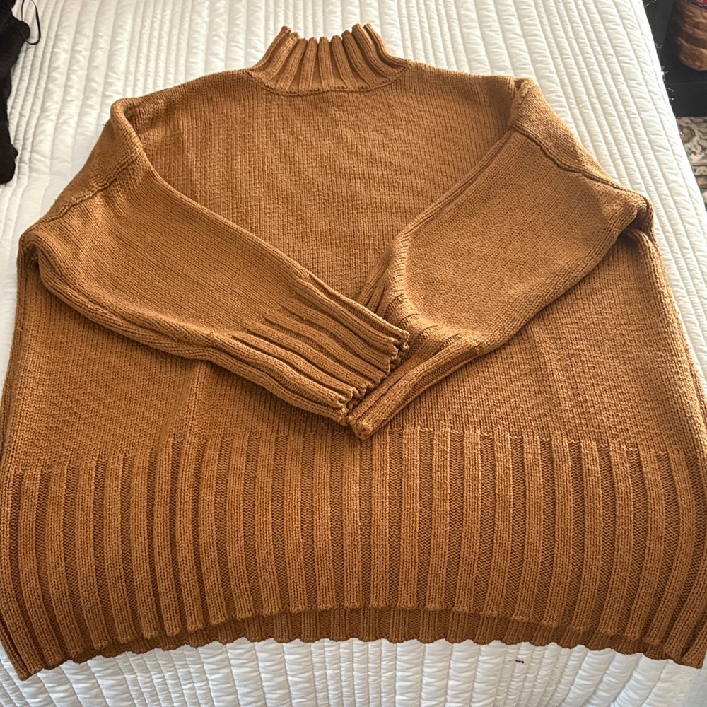 Free Assembly Cozy Brown oversized Turtleneck Sweater Sz l